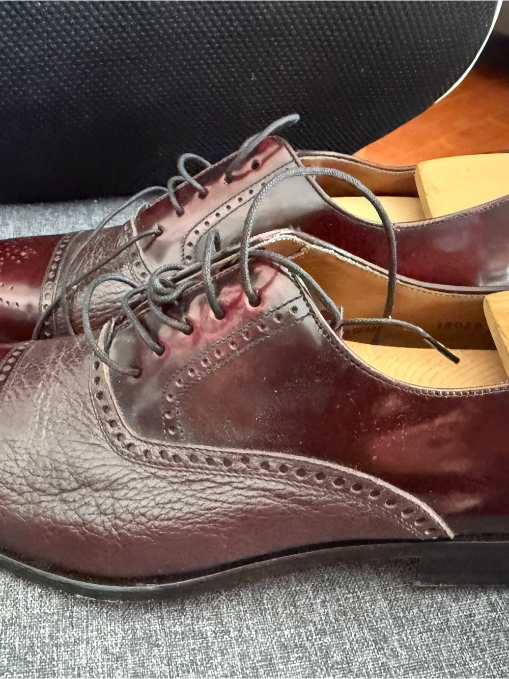Men's Mezlan Andrew Burgundy Leather Derby Shoes mint 11.5